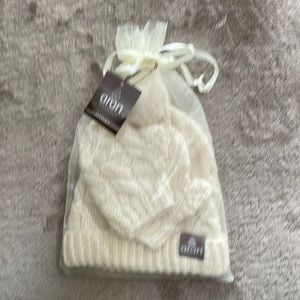 ARAN Baby Hat and Mittens gift set hand knitted in Ireland